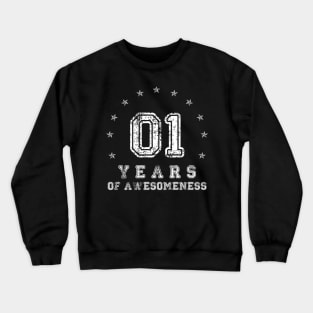 Vintage 1 years of awesomeness Retro 2018 Crewneck Sweatshirt